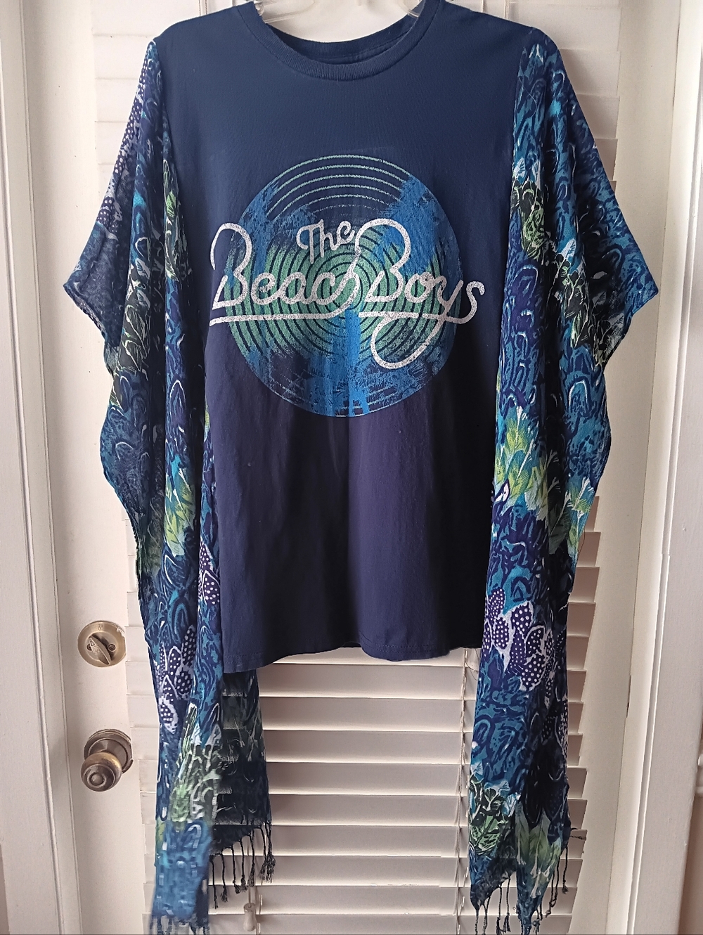Uocycled Rare Beach Boys Graphic Tshirt Poncho